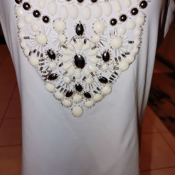 Newport News Vintage Decorative Bodice Shelf Bra White Tank Large - Picture 4 of 10